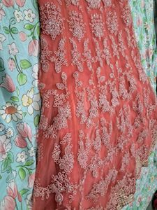 Peach Silver Embroidered Lehenga Choli