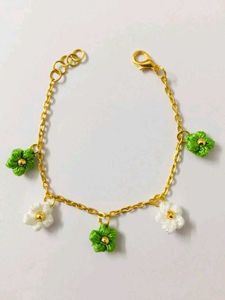 Crochet Flower Charm Bracelet
