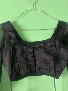 Elegant Black Sheer Sleeve Blouse