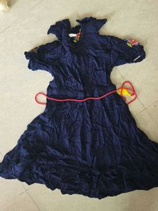 Embroidered Navy Blue frock