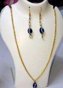 Neck pendent chain Gold silver eyerring Combo evil