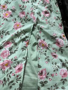 Floral Print Midi Dress with High Slit