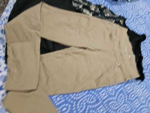 Stylish Black Top &amp; Khaki Pants Set