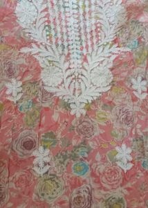 Pink Floral Embroidered Kurta