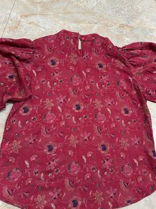 Boho Floral Puff Sleeve Top