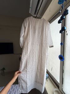 CREAM NAZAM KURTA SET WITH PRINTED DUPATTA