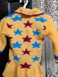 Beautiful Wool Frock Top For Baby Girl