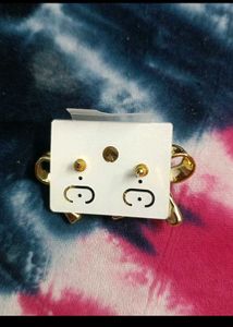 Golden Bow Stud Earrings 2 combo