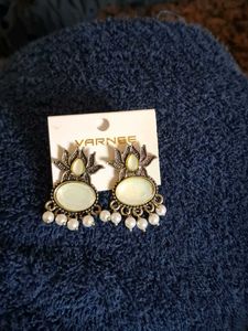 Elegant Oval Earrings with Pearl Drops