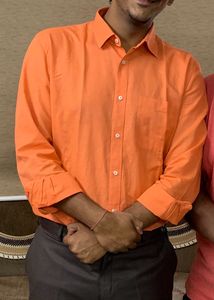 Mens Formal Shirt Orange Colour