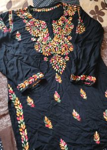 Embroidered Black Kurta
