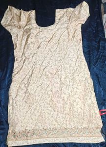 Elegant Cream pathani suit silk mein