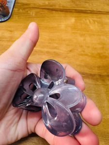 Cute Flower Hair Claw Clip dual shade black grey