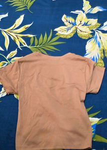 Brown Twist Front Crop Top