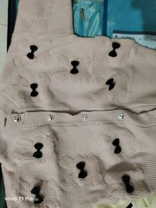 Cute Pink Teddy Bear Cardigan