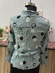 Stylish Polka Dot Button-Up Shirt