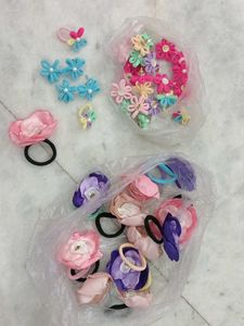 Handmade Cute Flower Hair Ties & Accessories Set