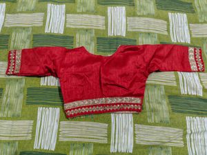 Elegant Embroidered Cream &amp; Red Lehenga Choli