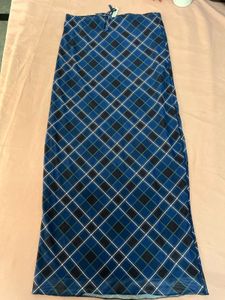 Blue Plaid Maxi Skirt
