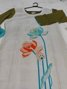 Set of 3 Kurtis - Red, Floral, &amp; Geometric Prints