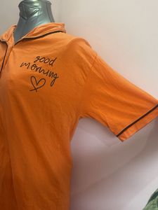 Orange "Good Morning" Pajama Set