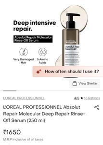 Loreal Absolut Repair Molecular Rinse off