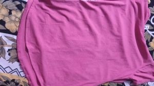 Pink Pleated Short Sleeve Top