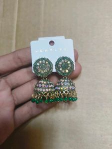 Exquisite Turquoise Jhumka Earrings