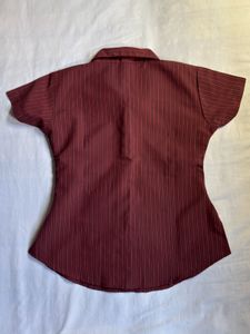Fitted Striped Button-Up Shirt