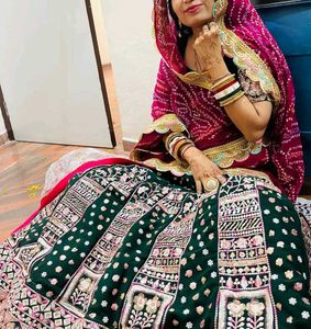 Green Embroidered Lehenga Choli