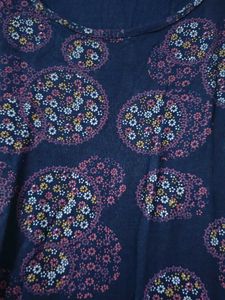 Navy Blue Patterned kurta