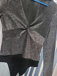 Sparkly V-Neck Bodysuit