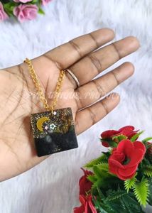 Resin Moon &amp; Stars Pendant