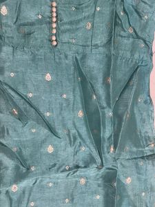 Elegant Teal Embroidered Kurta Set