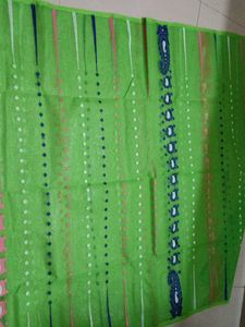 Green &amp; Pink Floral Print Saree