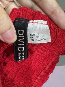 Red Off-Shoulder Smocked Crop Top