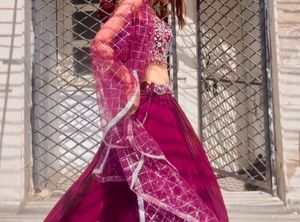 Elegant Purple Embellished Lehenga Choli