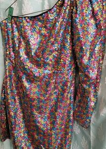 Sequin One-Shoulder Party Dress