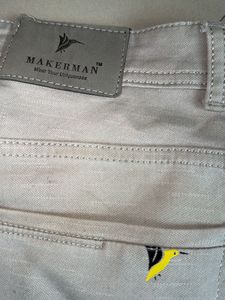 Men's Light Beige Casual Trousers