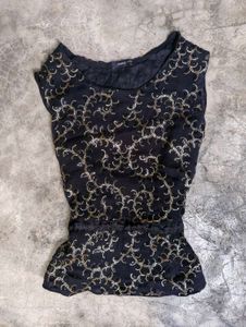 chatpata Elegant Black Embellished Top