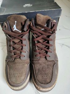 Nike Men's Brown Suede High-Top Sneakers