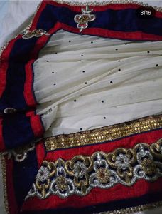 Elegant Blue &amp; Cream Lehenga Choli