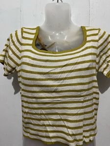 Striped Square Neck Top