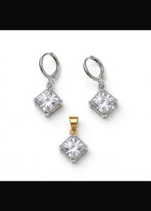 Sparkling Square Gemstone Earring