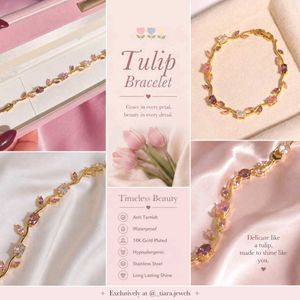 Elegant Tulip Bracelet Gold Plated