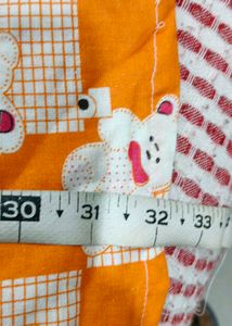Cute Orange Bear Print Jumpsuit