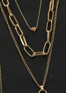 stylish Layered Gold Heart Necklace