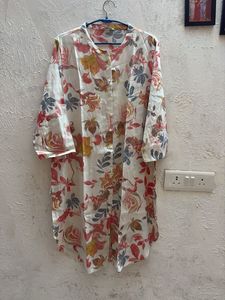 Floral Print Cotton Kurta