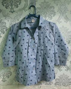 Light Blue Floral Print Shirt
