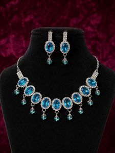 Blue Gemstone Necklace & Earring Set